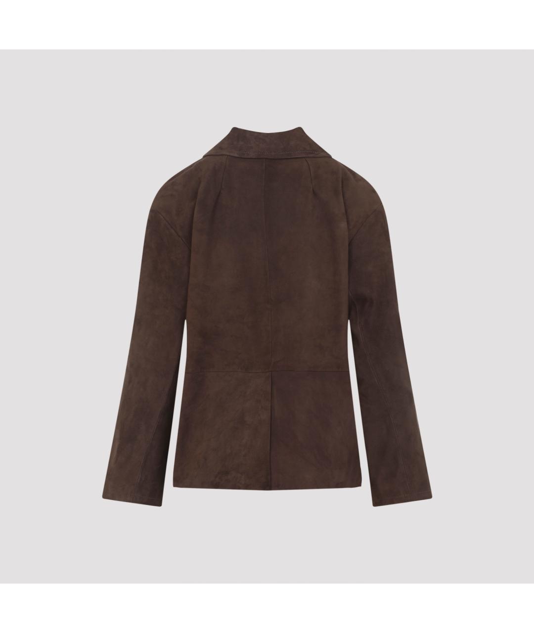 'S MAX MARA Коричневая кожаная куртка, фото 3