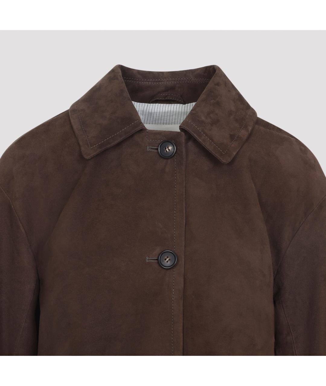 'S MAX MARA Коричневая кожаная куртка, фото 5