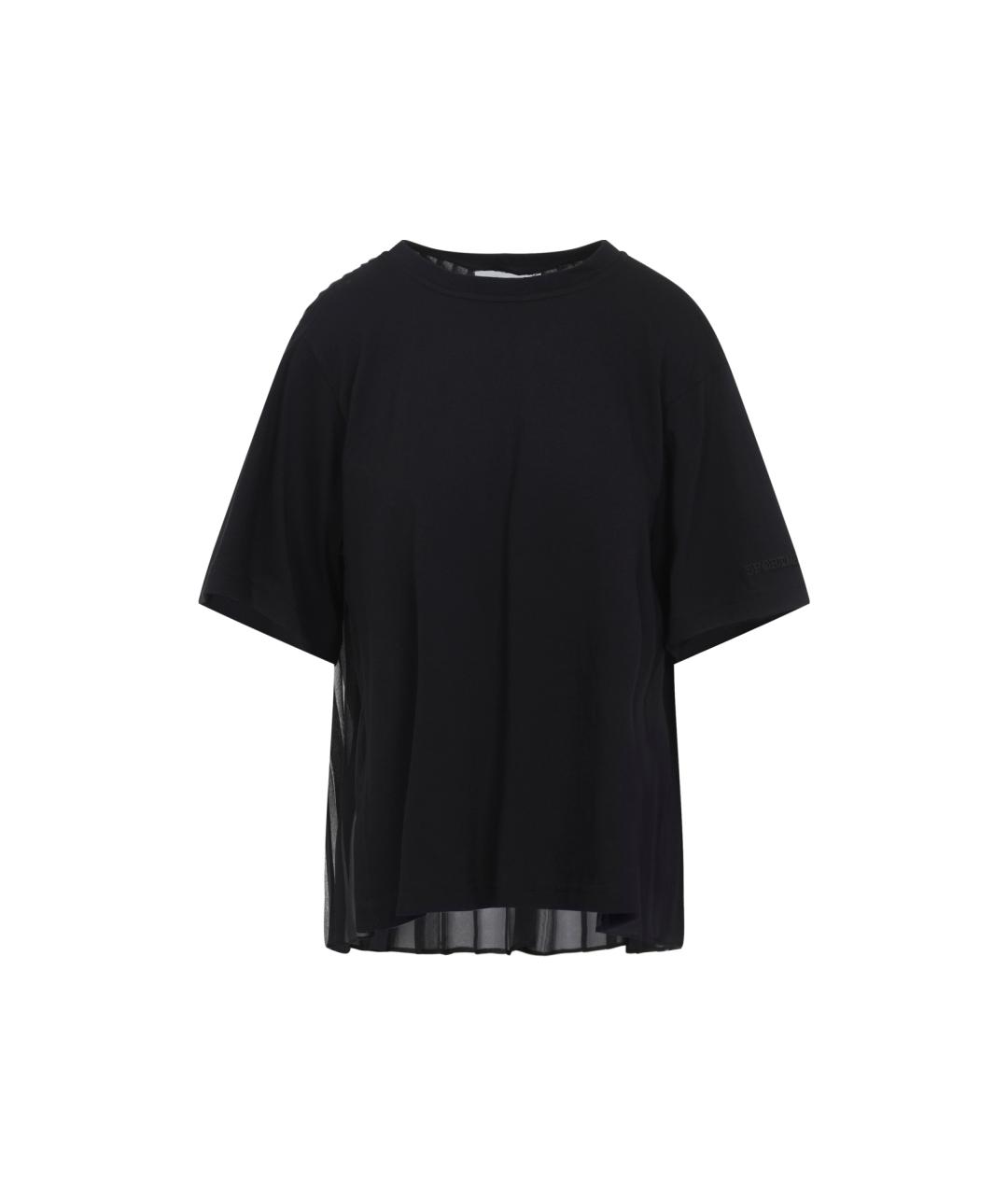 SPORTMAX Черная хлопковая футболка, фото 1