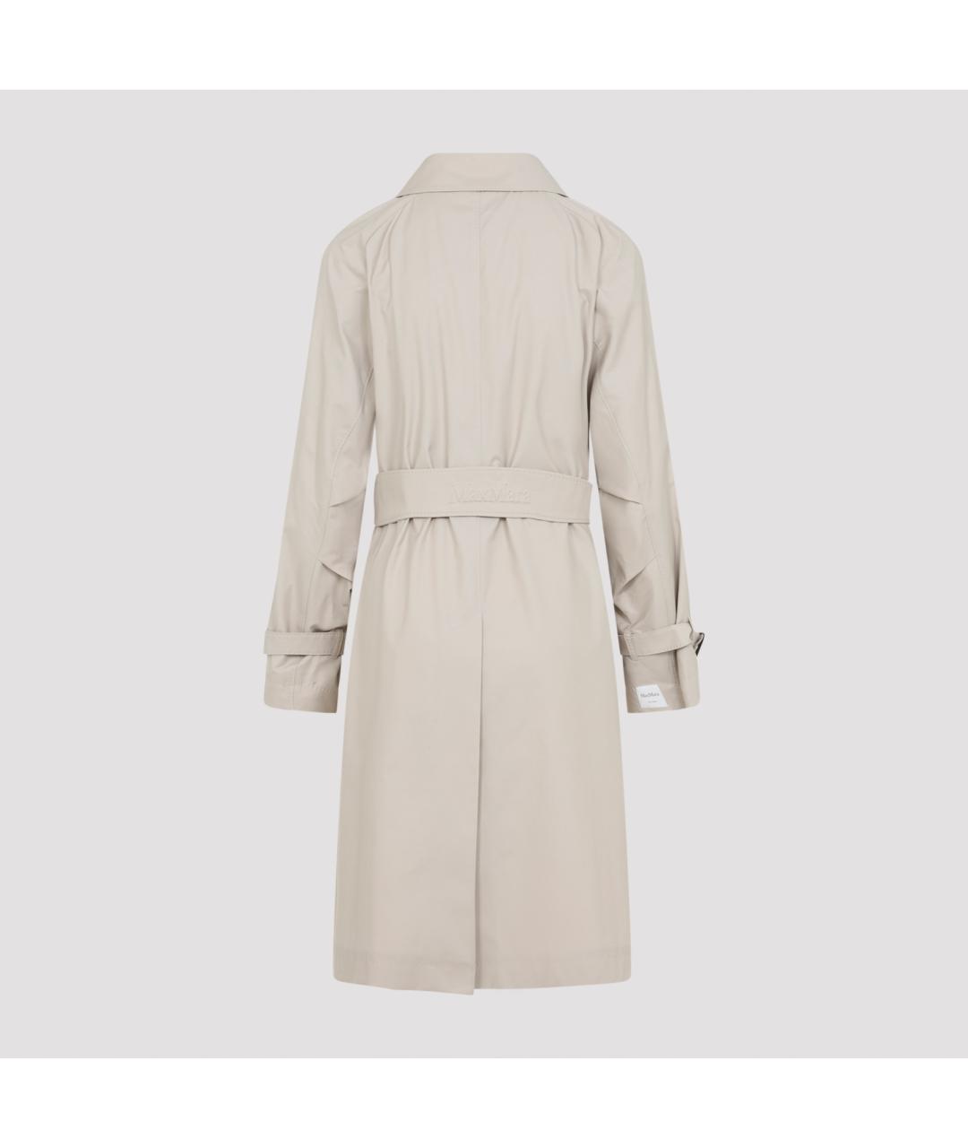 MAX MARA Бежевый хлопковый тренч/плащ, фото 2