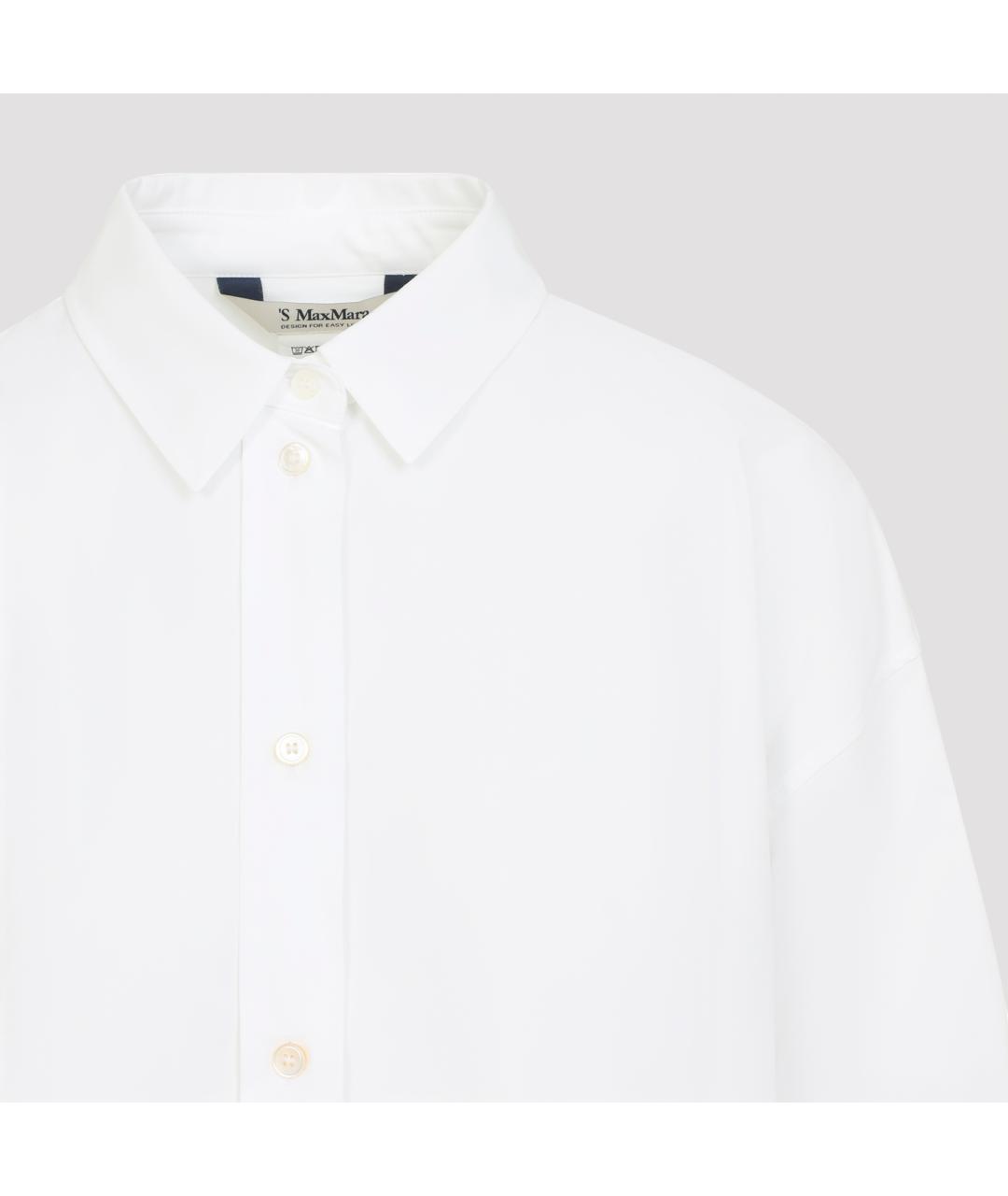 'S MAX MARA Белая хлопковая рубашка, фото 4