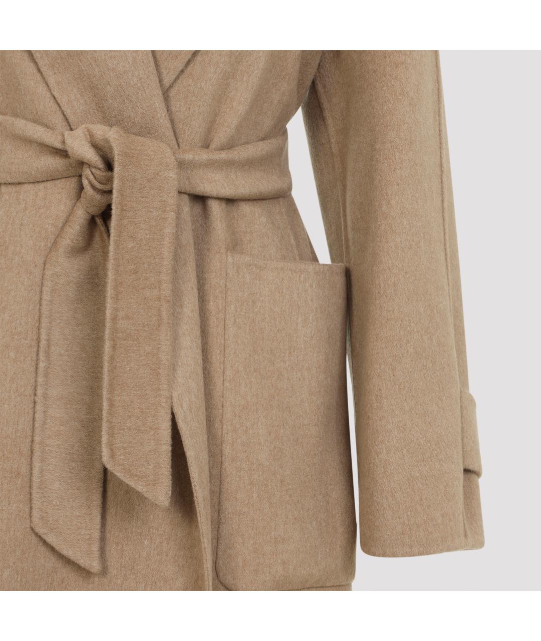 MAX MARA Бежевое шерстяное пальто, фото 3