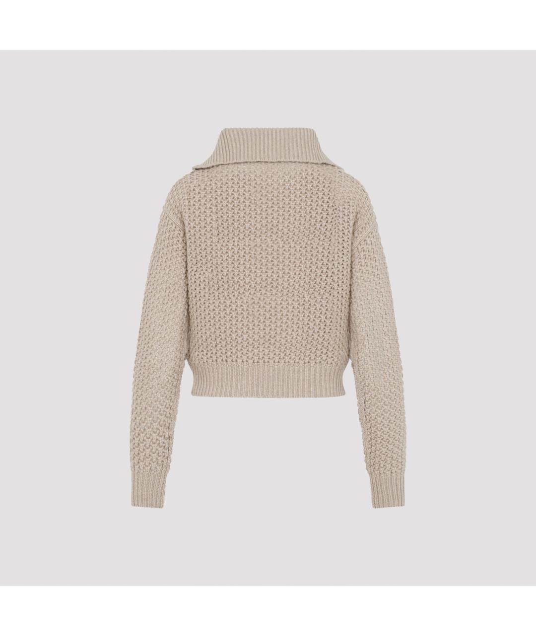 MAX MARA Бежевый шерстяной джемпер / свитер, фото 2