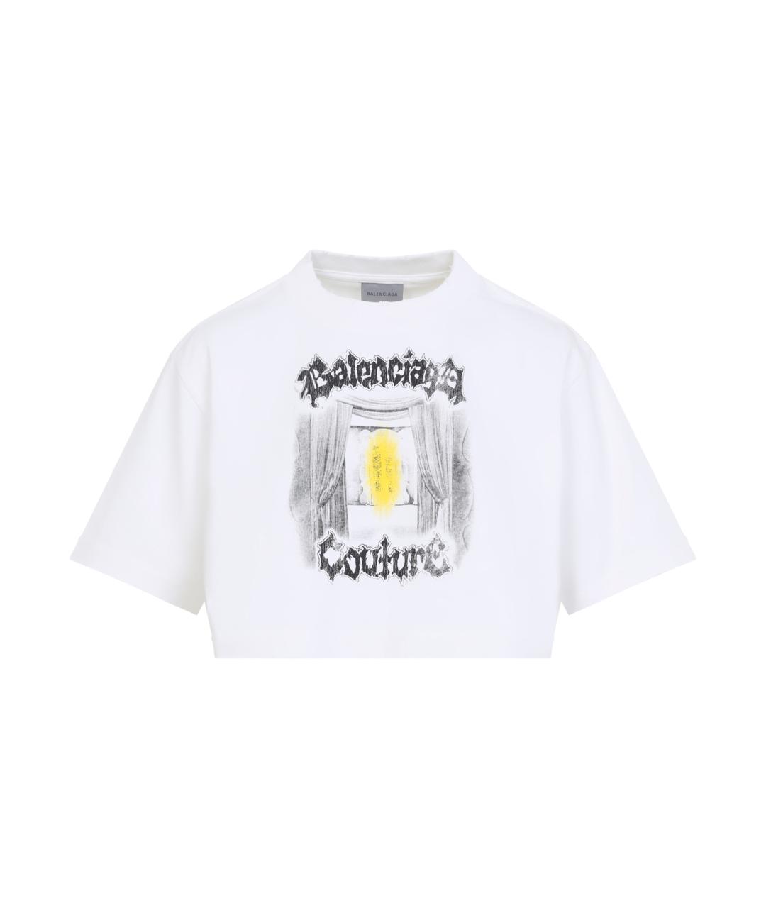 BALENCIAGA Белая хлопковая футболка, фото 1