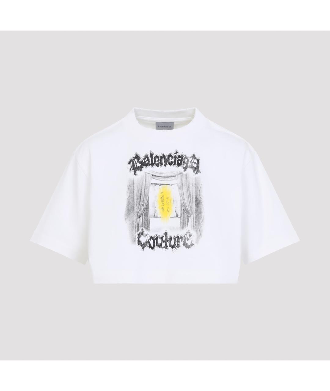 BALENCIAGA Белая хлопковая футболка, фото 2