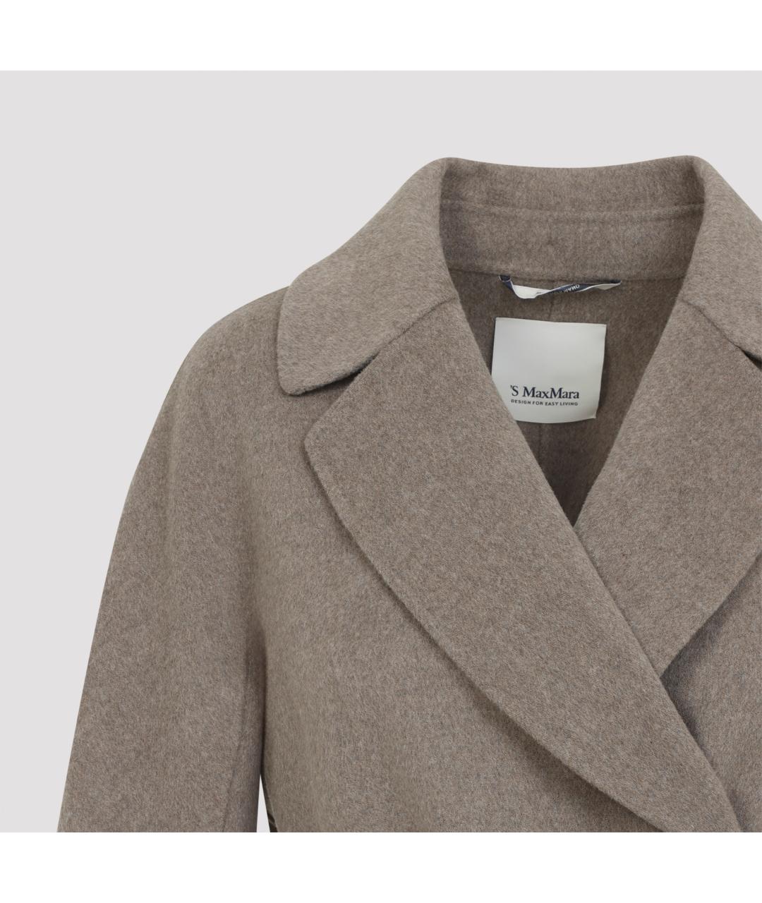 'S MAX MARA Бежевое шерстяное пальто, фото 4