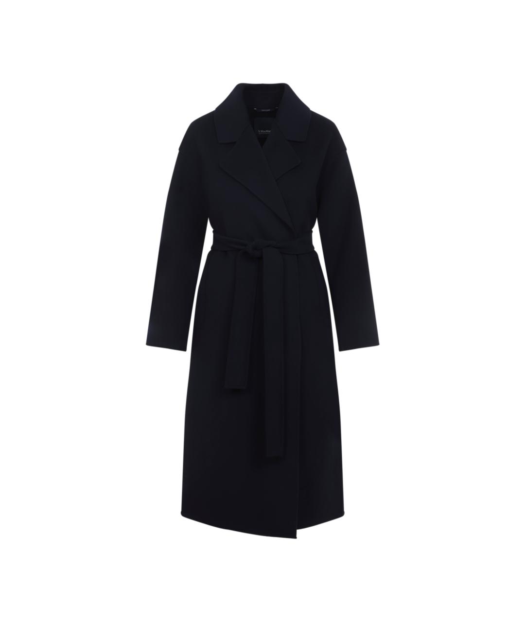 'S MAX MARA Темно-синее шерстяное пальто, фото 1