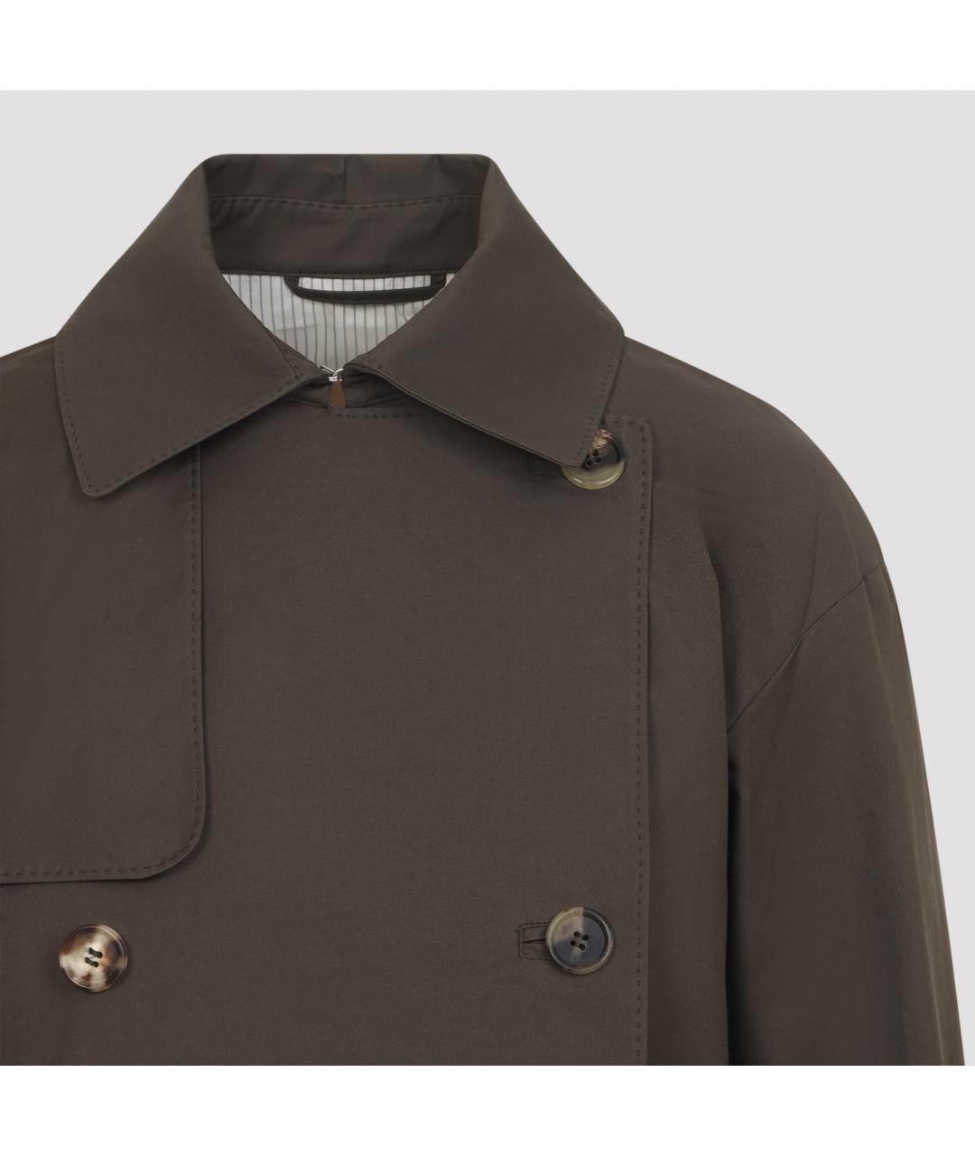 MAX MARA Коричневый хлопковый тренч/плащ, фото 5