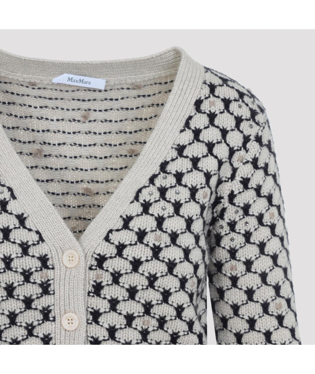 MAX MARA Бежевый шерстяной кардиган, фото 3
