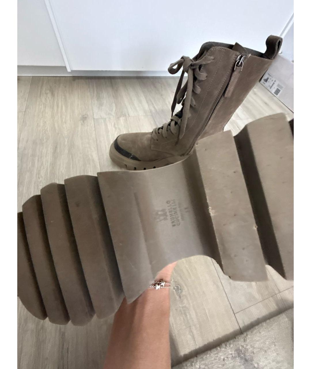 BRUNELLO CUCINELLI Коричневые замшевые ботинки, фото 7