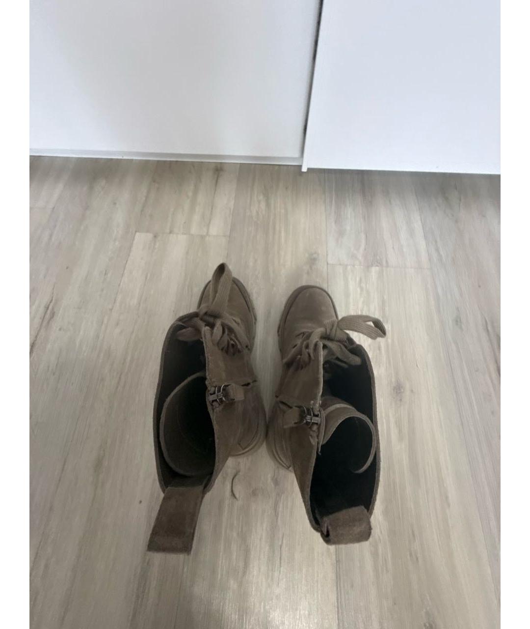 BRUNELLO CUCINELLI Коричневые замшевые ботинки, фото 3