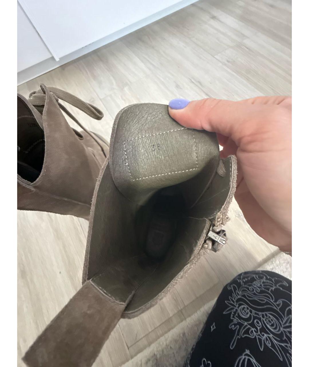 BRUNELLO CUCINELLI Коричневые замшевые ботинки, фото 8