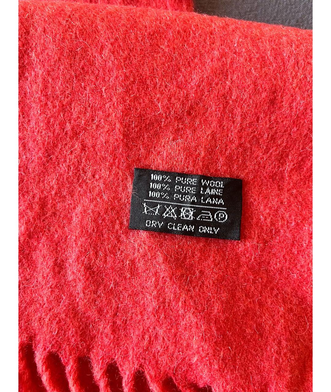 SAINT LAURENT Красный шерстяной шарф, фото 6