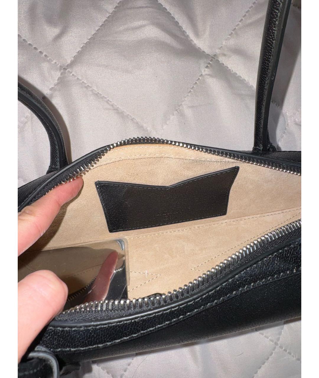 ALAIA Черная кожаная сумка с короткими ручками, фото 4