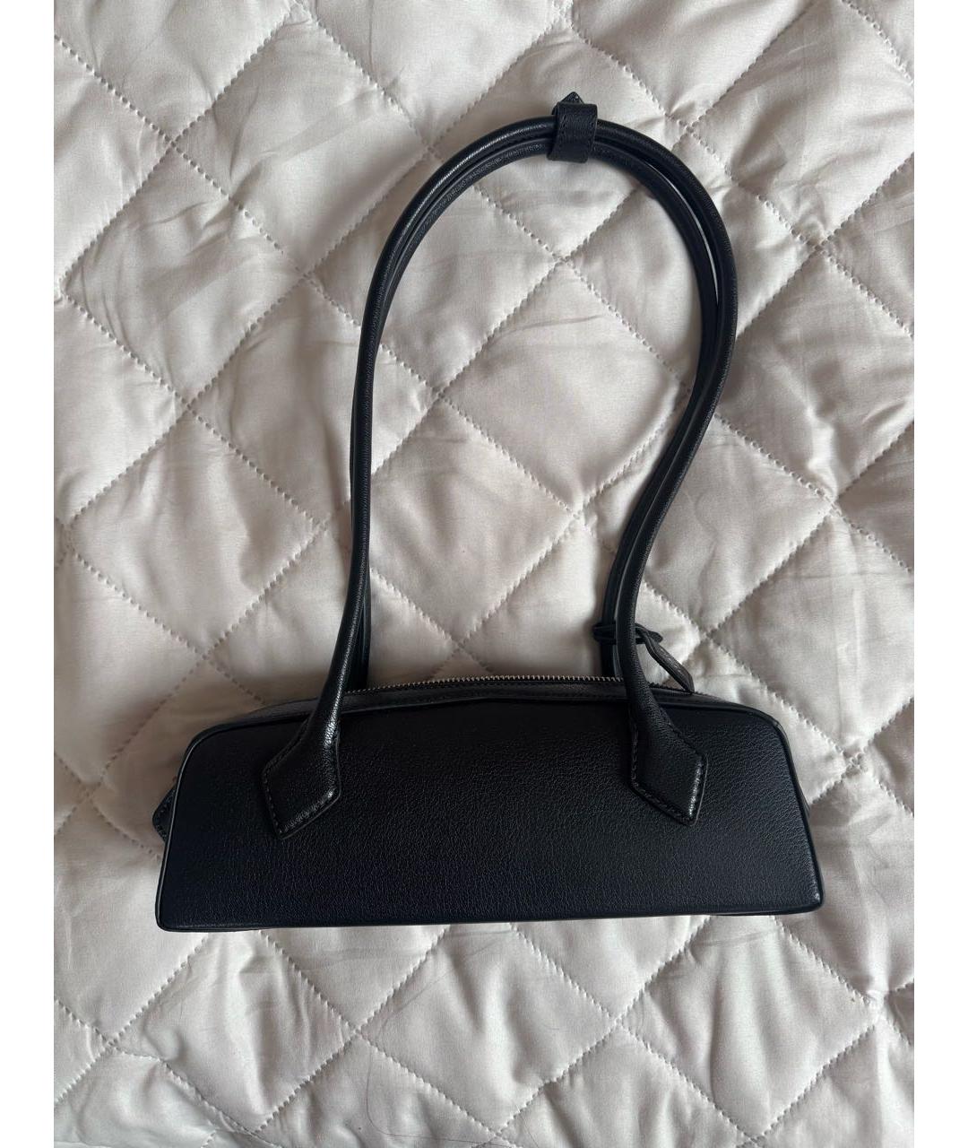 ALAIA Черная кожаная сумка с короткими ручками, фото 3