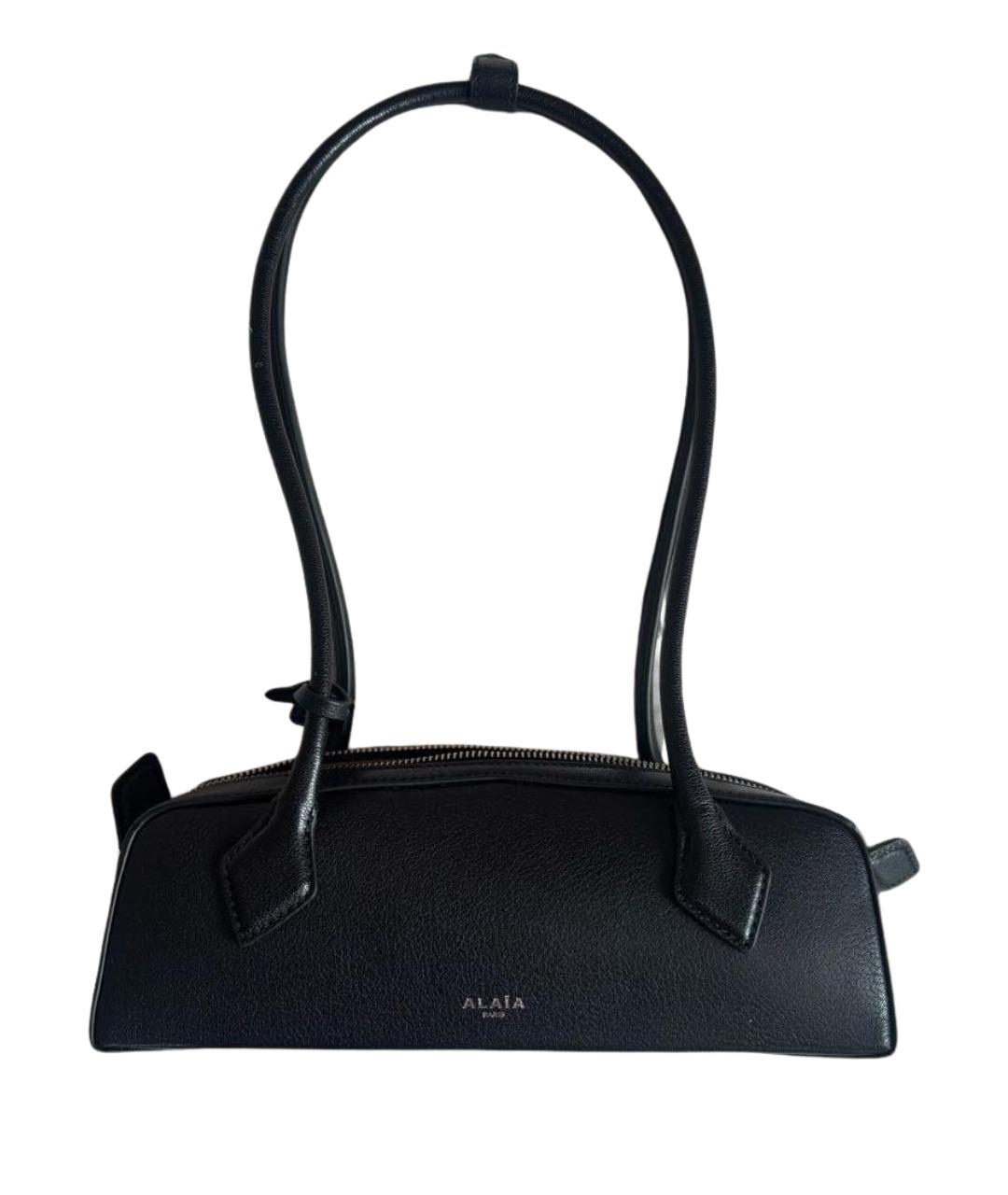 ALAIA Черная кожаная сумка с короткими ручками, фото 1