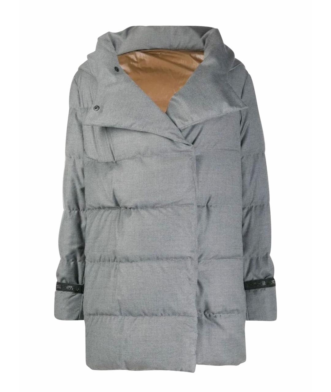 LORO PIANA Серый шерстяной пуховик, фото 8