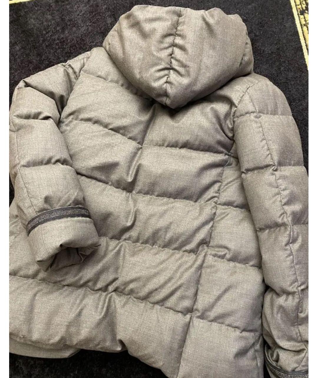 LORO PIANA Серый шерстяной пуховик, фото 3