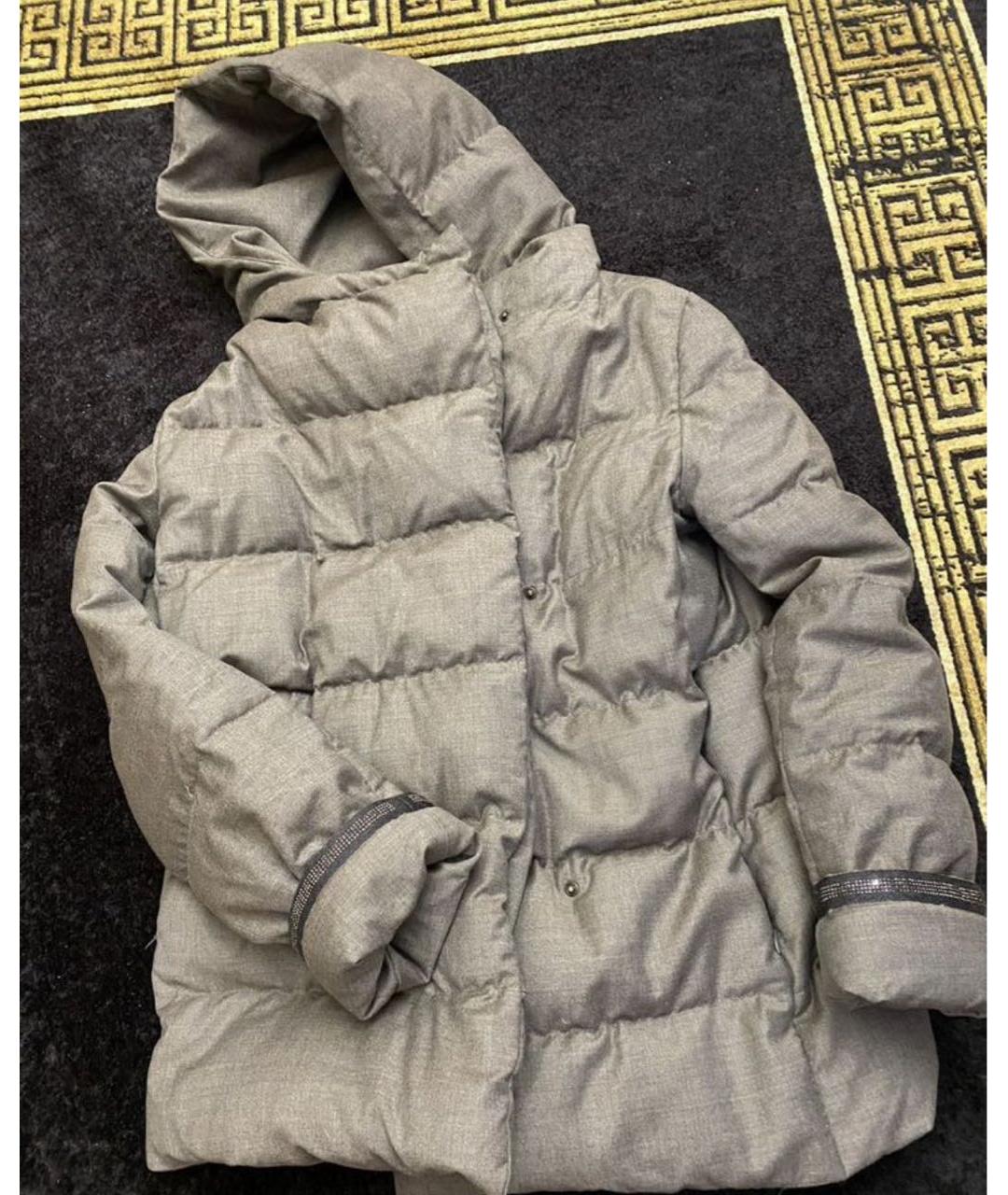 LORO PIANA Серый шерстяной пуховик, фото 2