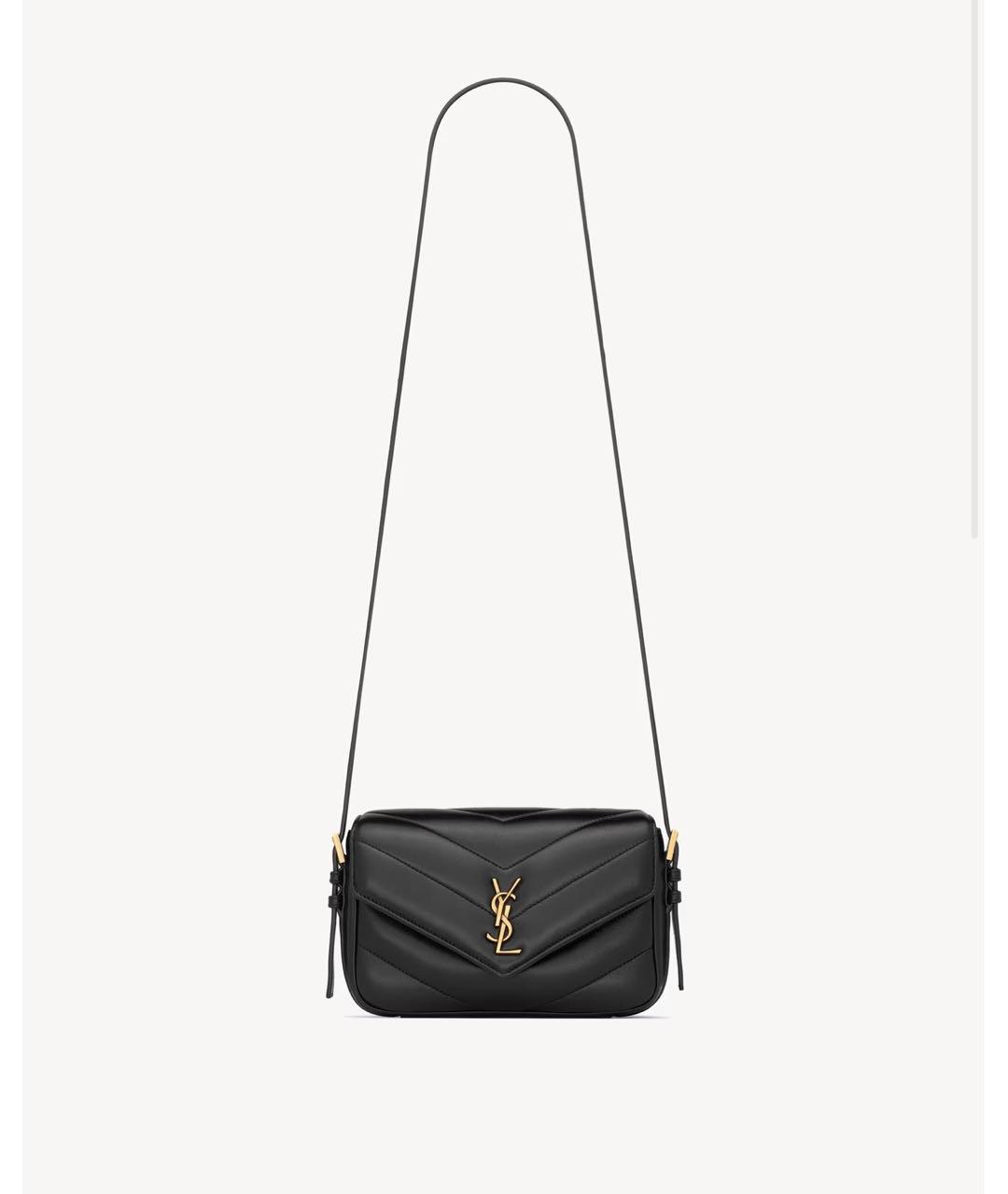 SAINT LAURENT Черная кожаная сумка через плечо, фото 5