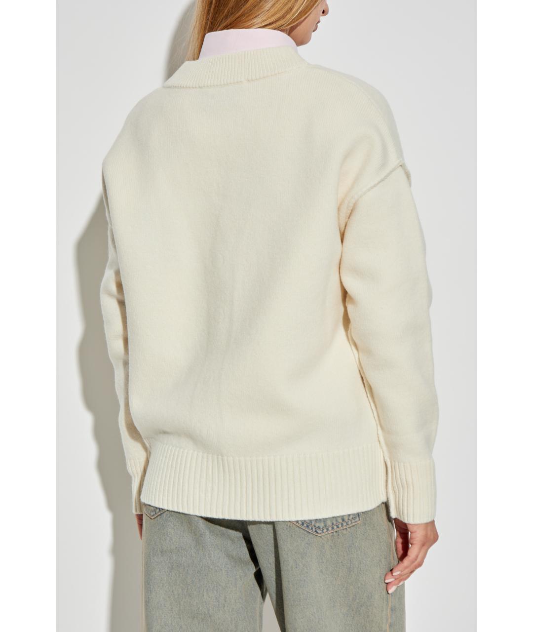 Ami Paris Белый шерстяной кардиган, фото 3