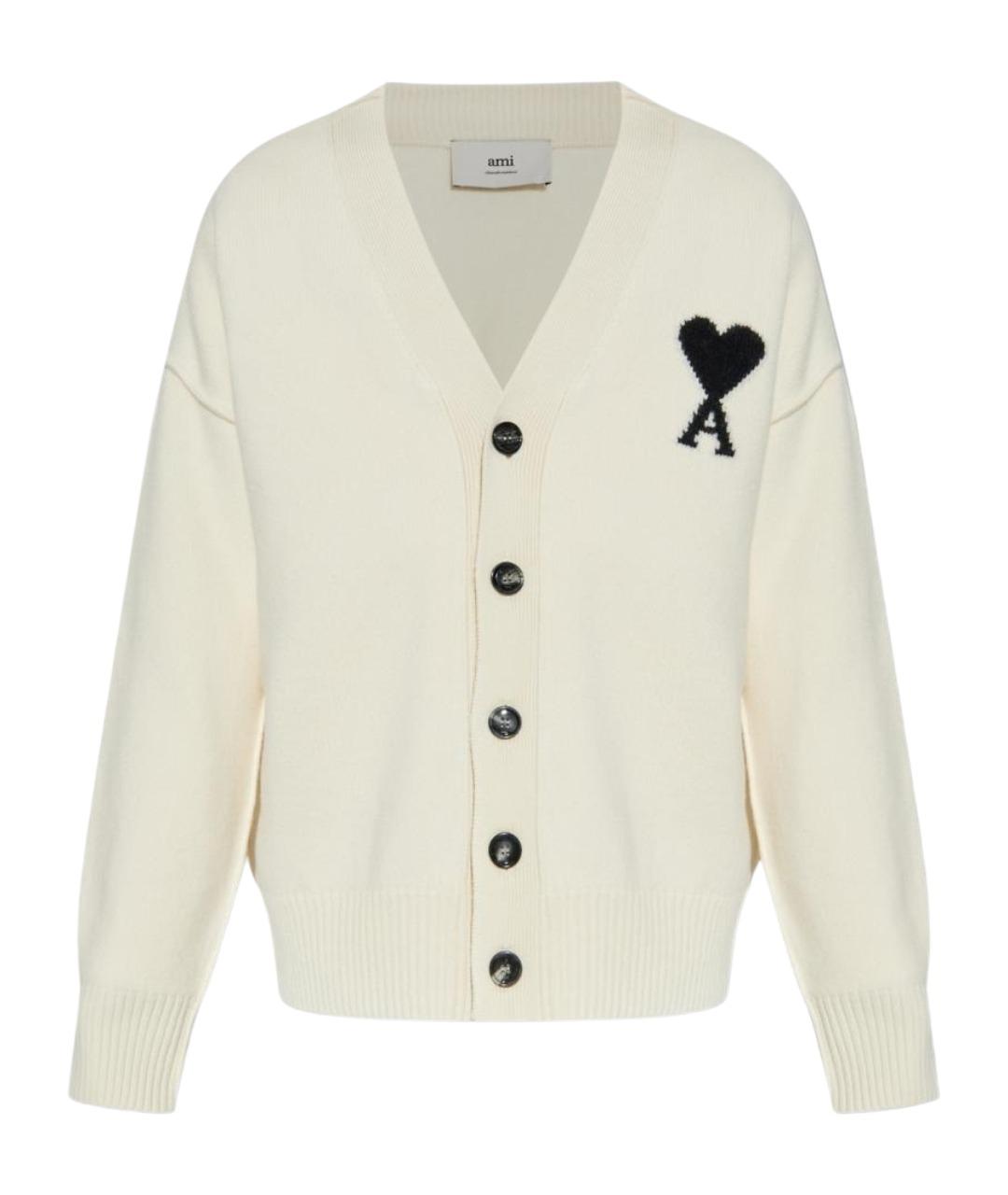 Ami Paris Белый шерстяной кардиган, фото 1