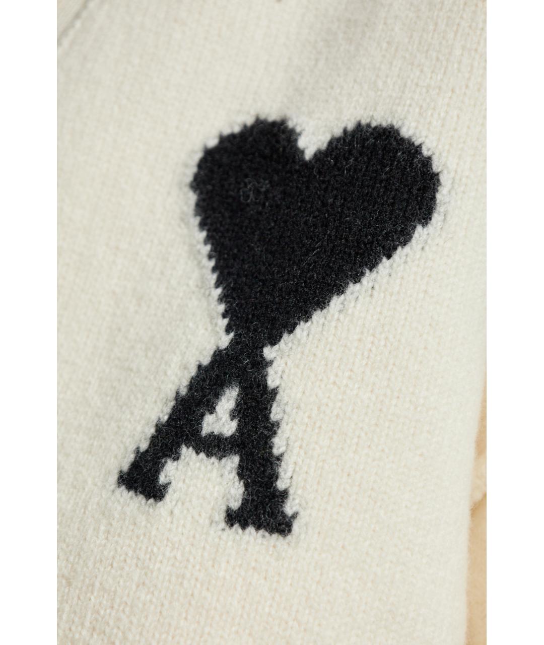 Ami Paris Белый шерстяной кардиган, фото 4