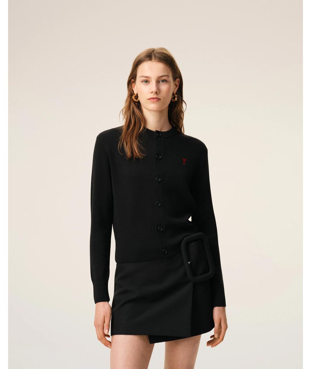 Ami Paris Черный шерстяной кардиган, фото 3