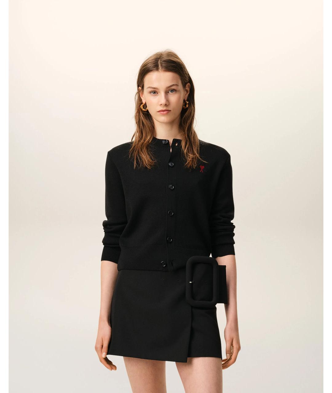 Ami Paris Черный шерстяной кардиган, фото 2