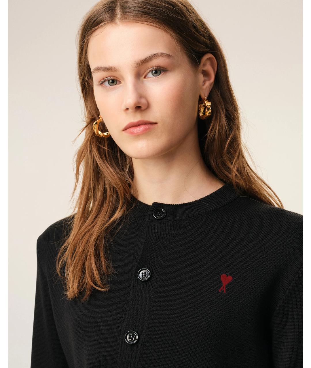 Ami Paris Черный шерстяной кардиган, фото 4