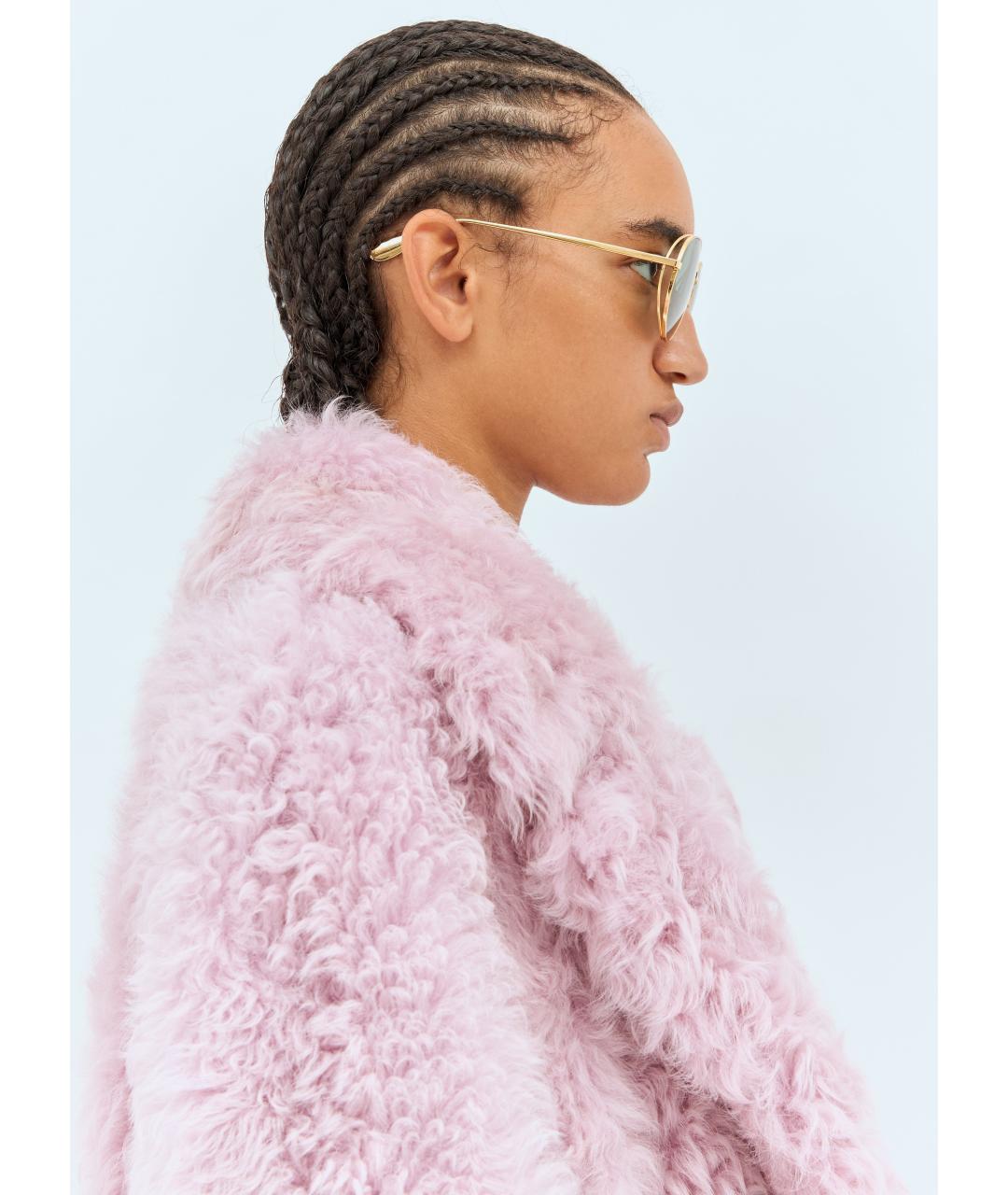 BOTTEGA VENETA Золотые металлические солнцезащитные очки, фото 4