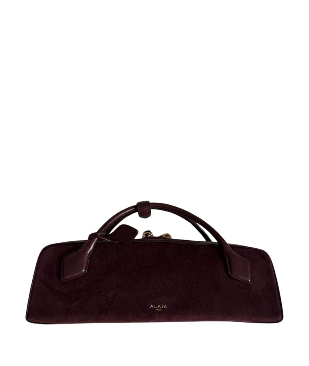 ALAIA Бордовая замшевая сумка с короткими ручками, фото 1
