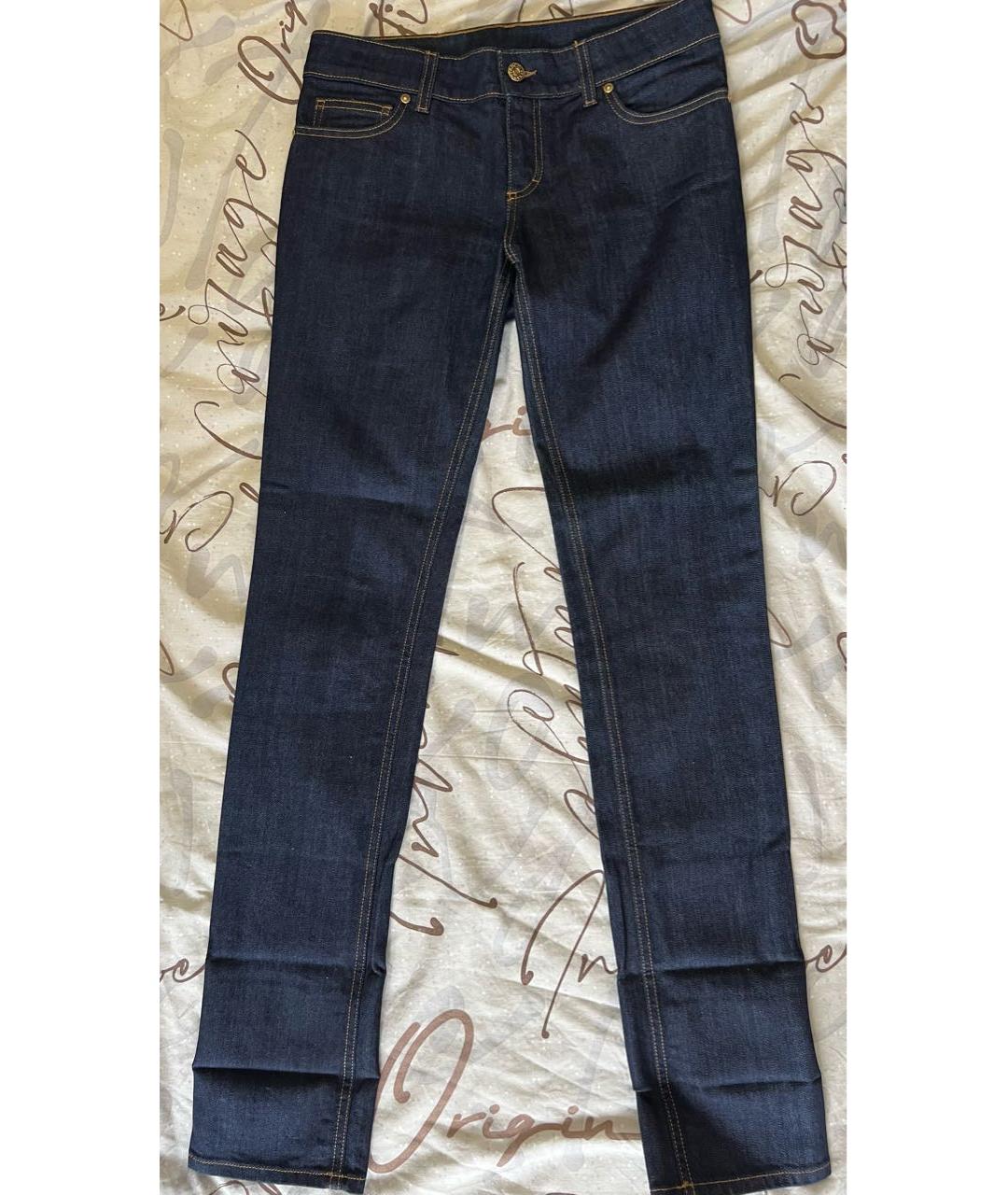 GUCCI Темно-синие хлопковые прямые джинсы, фото 6