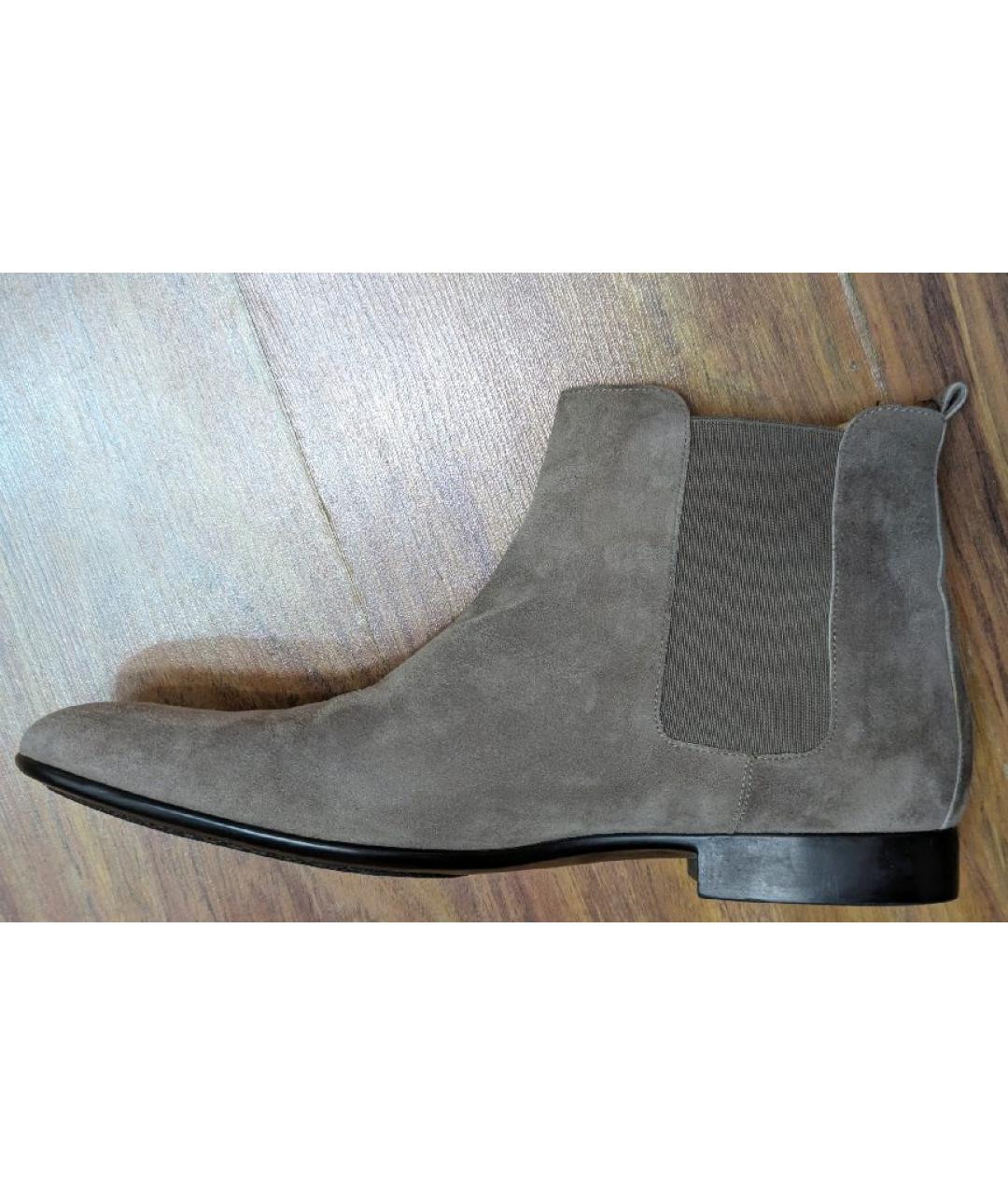 HERMES Серые замшевые высокие ботинки, фото 10