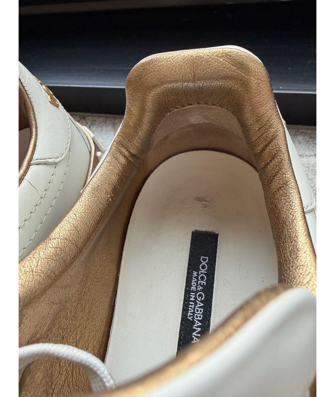 DOLCE&GABBANA Белые кожаные кроссовки, фото 7