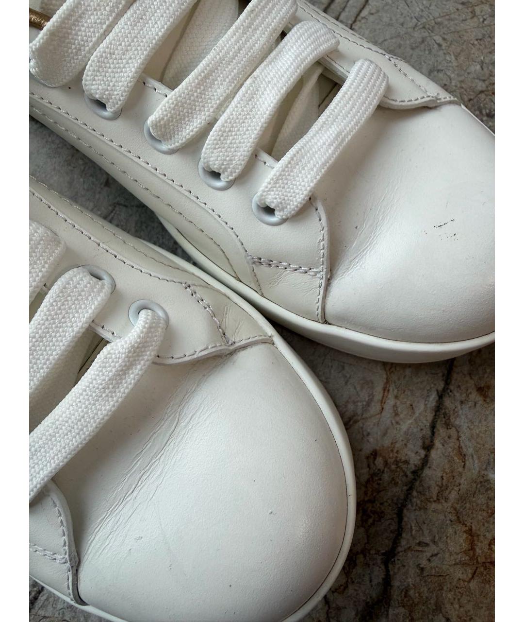 DOLCE&GABBANA Белые кожаные кроссовки, фото 5