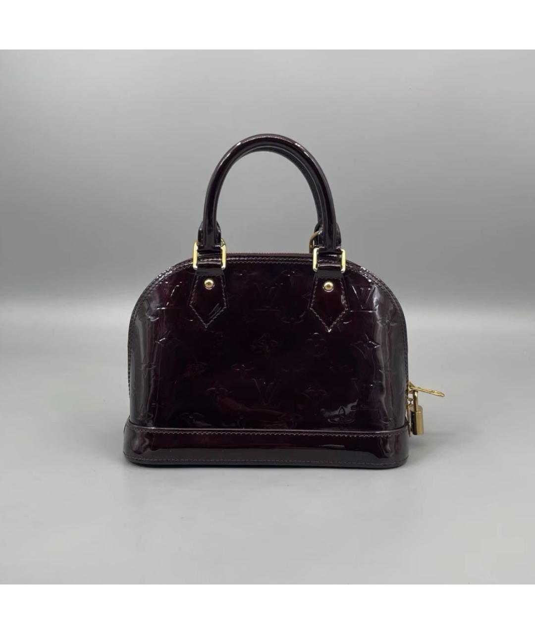 LOUIS VUITTON Бордовая сумка с короткими ручками из лакированной кожи, фото 2