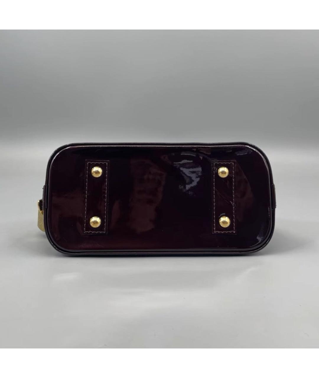 LOUIS VUITTON Бордовая сумка с короткими ручками из лакированной кожи, фото 3