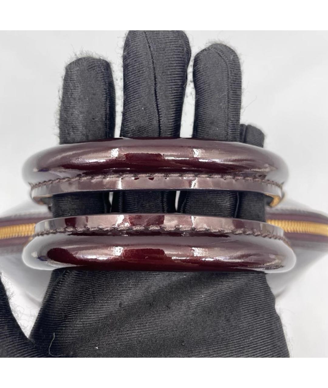 LOUIS VUITTON Бордовая сумка с короткими ручками из лакированной кожи, фото 5