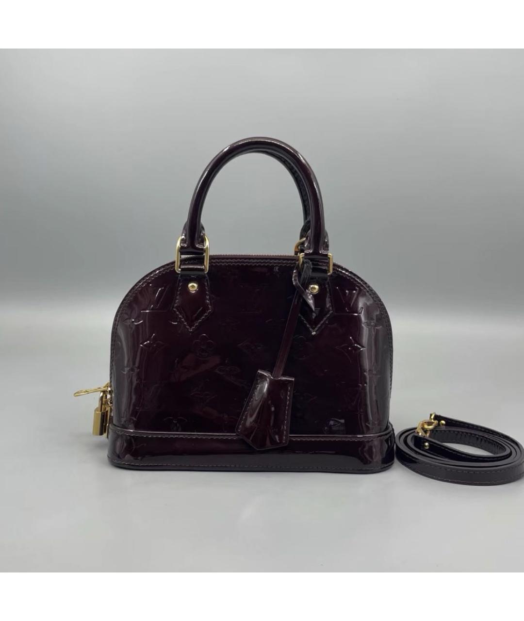 LOUIS VUITTON Бордовая сумка с короткими ручками из лакированной кожи, фото 7