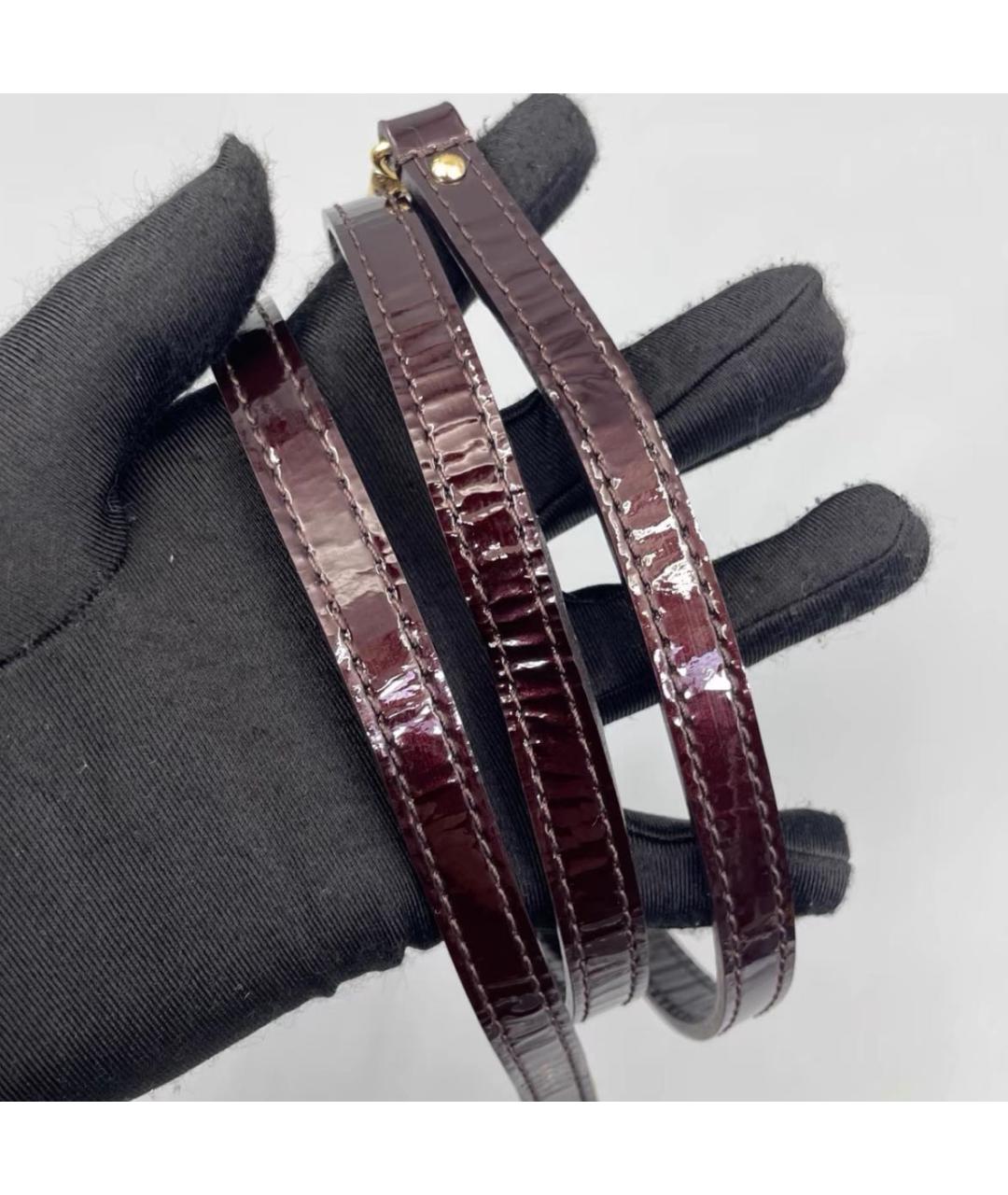 LOUIS VUITTON Бордовая сумка с короткими ручками из лакированной кожи, фото 6