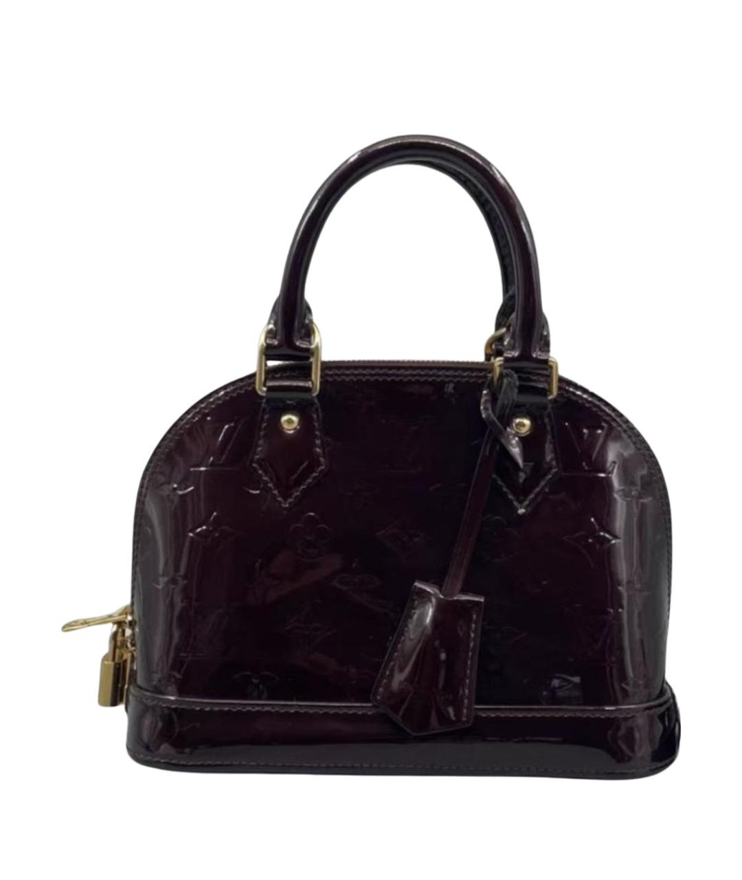 LOUIS VUITTON Бордовая сумка с короткими ручками из лакированной кожи, фото 1