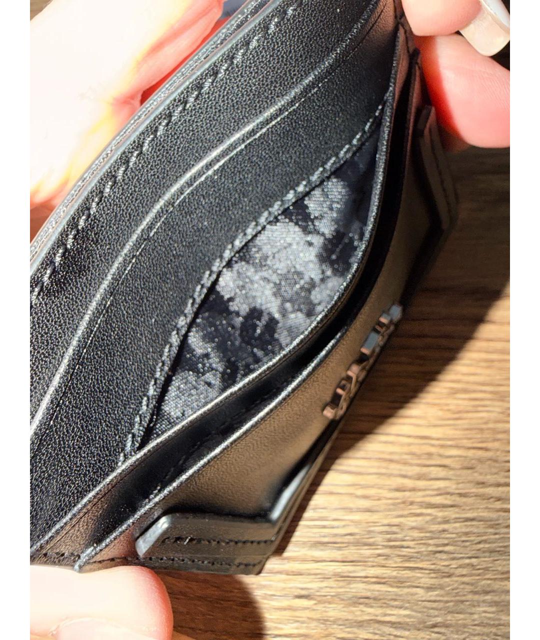 KARL LAGERFELD Черный кожаный кардхолдер, фото 8