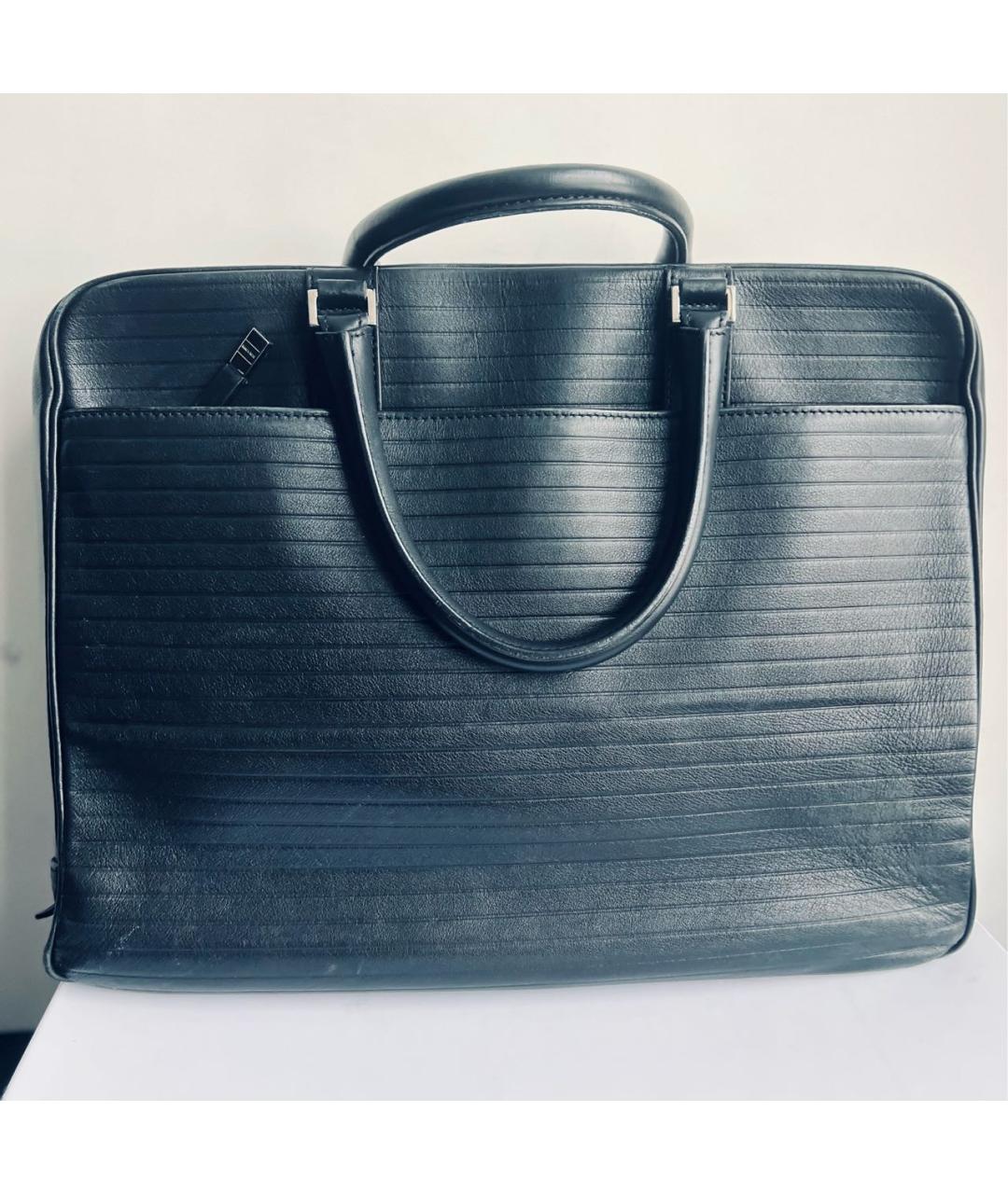 CHRISTIAN DIOR Черный кожаный портфель, фото 9