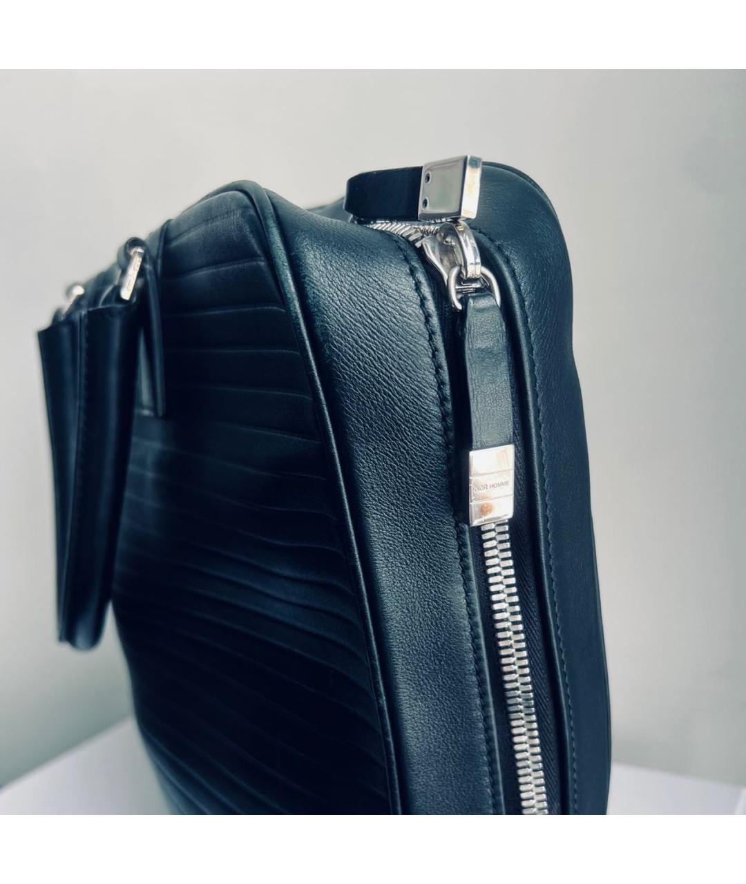 CHRISTIAN DIOR Черный кожаный портфель, фото 8