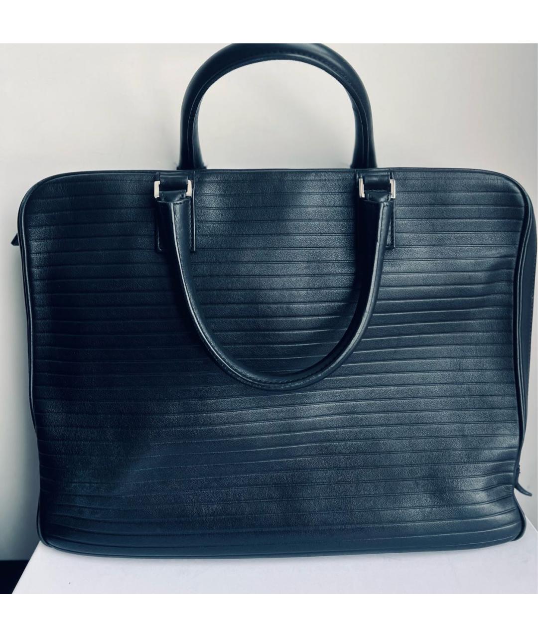 CHRISTIAN DIOR Черный кожаный портфель, фото 3