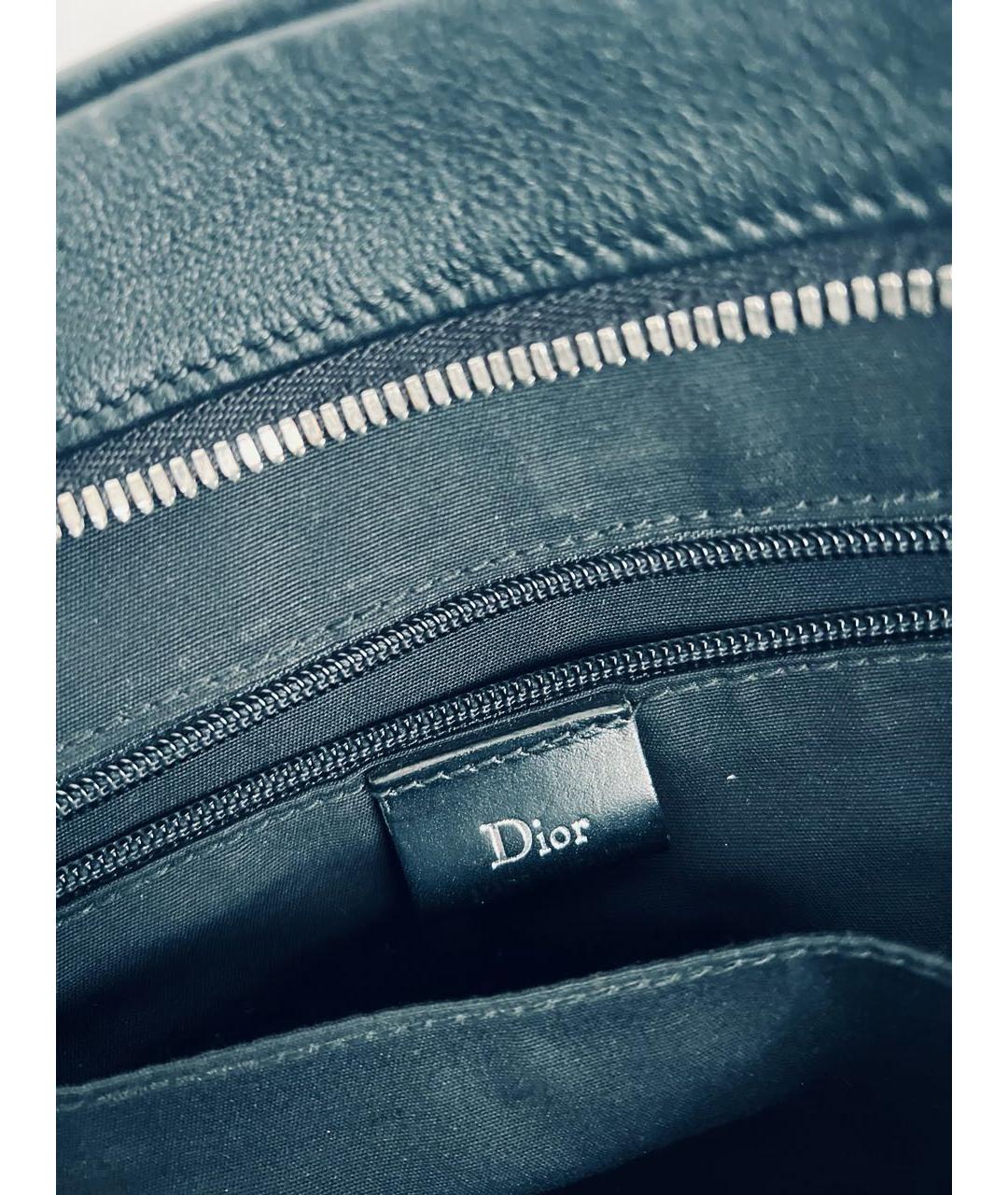 CHRISTIAN DIOR Черный кожаный портфель, фото 4