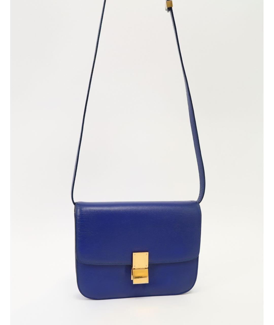 CELINE Синяя кожаная сумка через плечо, фото 5