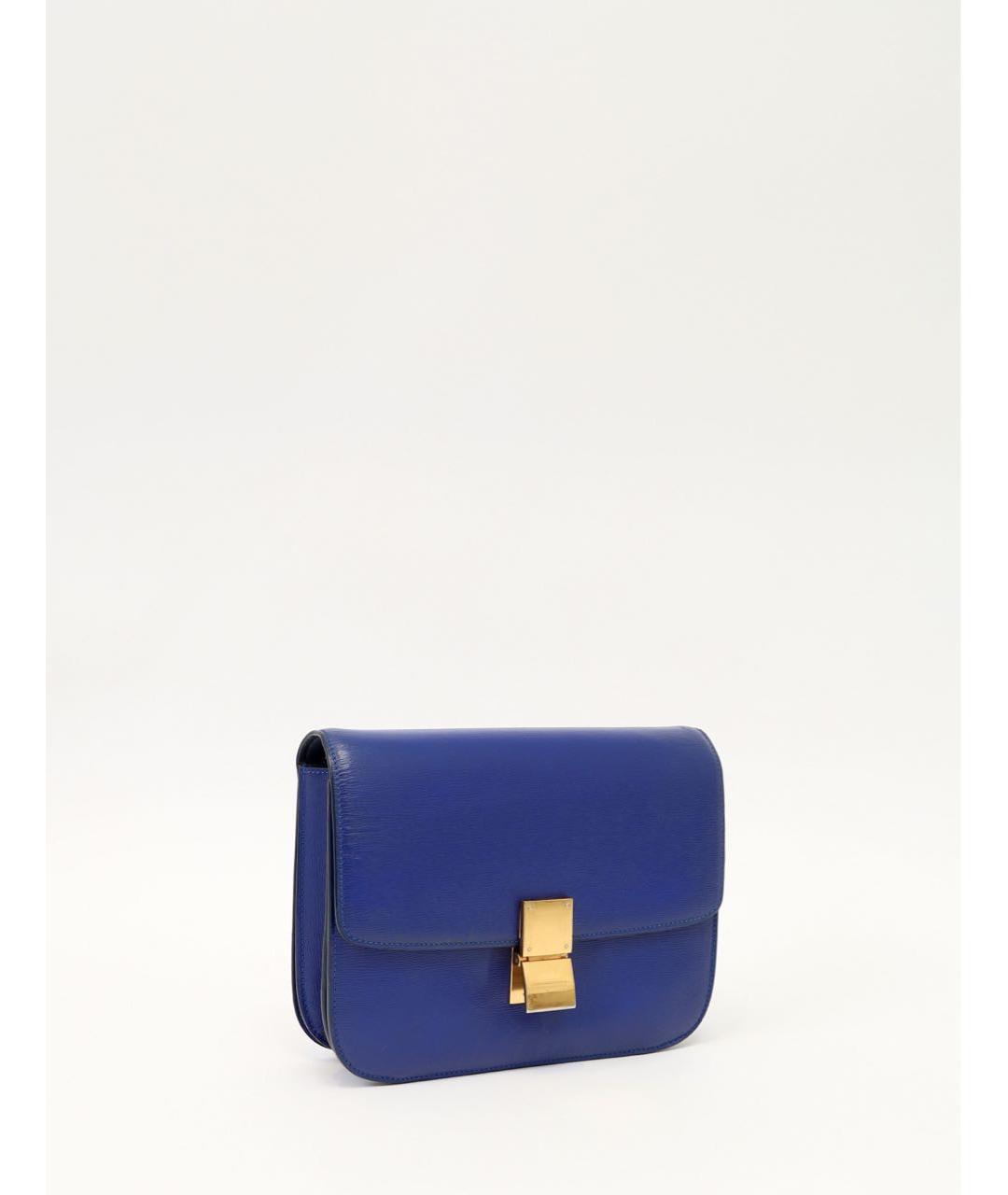 CELINE Синяя кожаная сумка через плечо, фото 3