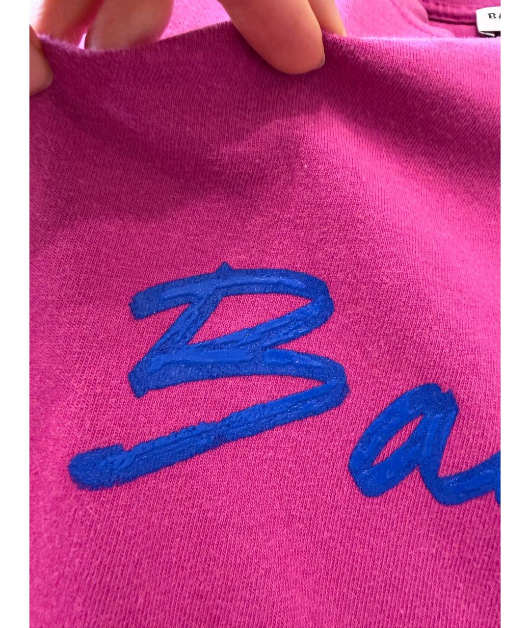 BALENCIAGA Фуксия хлопковая футболка, фото 5